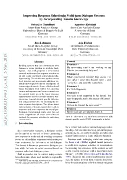 Improving Response Selection in Multi-Turn Dialogue Systems by
  Incorporating Domain Knowledge