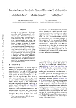 Learning Sequence Encoders for Temporal Knowledge Graph Completion