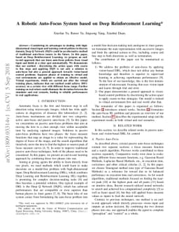 A Robotic Auto-Focus System based on Deep Reinforcement Learning