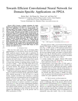 Towards Efficient Convolutional Neural Network for Domain-Specific
  Applications on FPGA