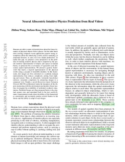 Neural Allocentric Intuitive Physics Prediction from Real Videos