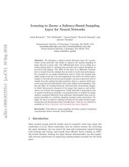 Learning to Zoom: a Saliency-Based Sampling Layer for Neural Networks