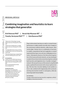 Combining imagination and heuristics to learn strategies that generalize