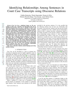 Identifying Relationships Among Sentences in Court Case Transcripts
  Using Discourse Relations