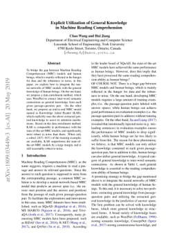 Explicit Utilization of General Knowledge in Machine Reading
  Comprehension