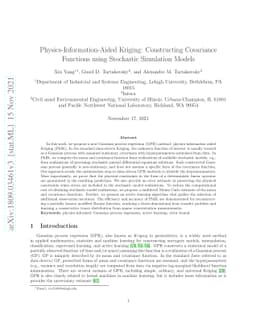Physics-Information-Aided Kriging: Constructing Covariance Functions
  using Stochastic Simulation Models