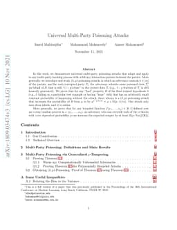Universal Multi-Party Poisoning Attacks