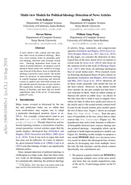 Multi-view Models for Political Ideology Detection of News Articles