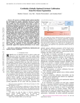 Certifiably Globally Optimal Extrinsic Calibration from Per-Sensor
  Egomotion