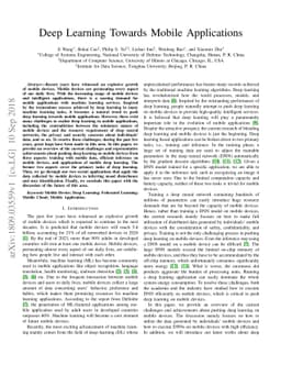 Deep Learning Towards Mobile Applications