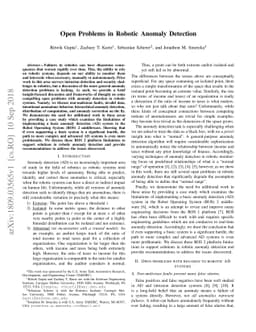 Open Problems in Robotic Anomaly Detection