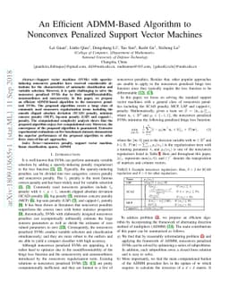 An Efficient ADMM-Based Algorithm to Nonconvex Penalized Support Vector
  Machines