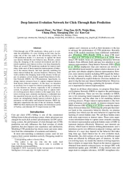 Deep Interest Evolution Network for Click-Through Rate Prediction