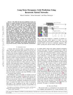 Long-Term Occupancy Grid Prediction Using Recurrent Neural Networks