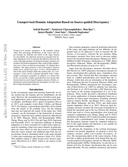 Unsupervised Domain Adaptation Based on Source-guided Discrepancy