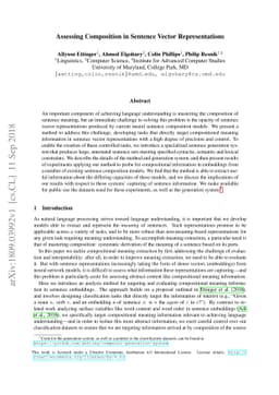 Assessing Composition in Sentence Vector Representations
