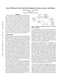Zoom: SSD-based Vector Search for Optimizing Accuracy, Latency and
  Memory