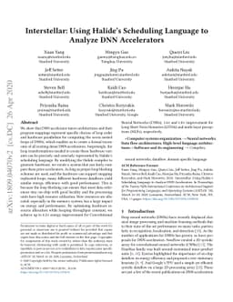Interstellar: Using Halide's Scheduling Language to Analyze DNN
  Accelerators