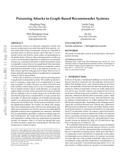 Poisoning Attacks to Graph-Based Recommender Systems