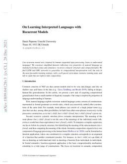 On learning an interpreted language with recurrent models