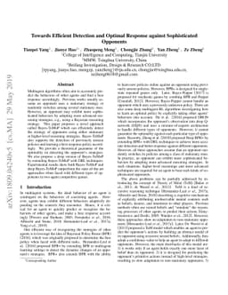 Towards Efficient Detection and Optimal Response against Sophisticated
  Opponents