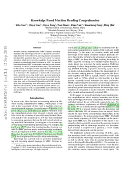Knowledge Based Machine Reading Comprehension