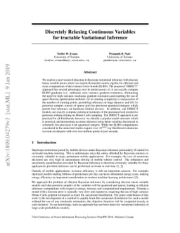 Discretely Relaxing Continuous Variables for tractable Variational
  Inference