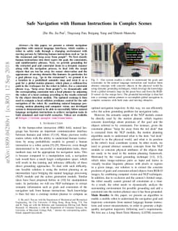 Safe Navigation with Human Instructions in Complex Scenes