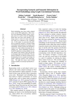 Incorporating Syntactic and Semantic Information in Word Embeddings
  using Graph Convolutional Networks