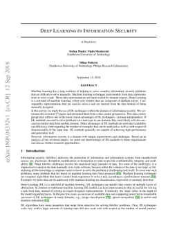 Deep Learning in Information Security
