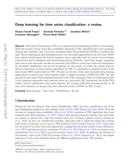 Deep learning for time series classification: a review