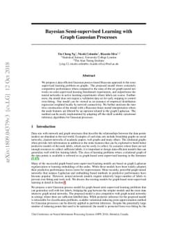 Bayesian Semi-supervised Learning with Graph Gaussian Processes