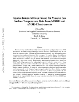 Spatio-Temporal Data Fusion for Massive Sea Surface Temperature Data
  from MODIS and AMSR-E Instruments