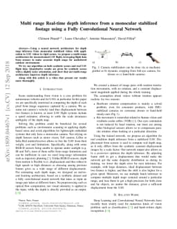 Multi range Real-time depth inference from a monocular stabilized
  footage using a Fully Convolutional Neural Network