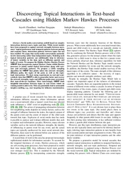 Discovering Topical Interactions in Text-based Cascades using Hidden
  Markov Hawkes Processes
