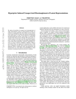Hyperprior Induced Unsupervised Disentanglement of Latent
  Representations