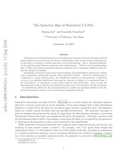 The Inductive Bias of Restricted f-GANs