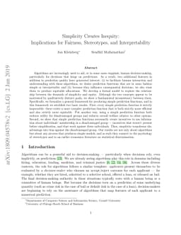 Simplicity Creates Inequity: Implications for Fairness, Stereotypes, and
  Interpretability