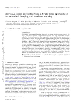 Bayesian sparse reconstruction: a brute-force approach to astronomical
  imaging and machine learning