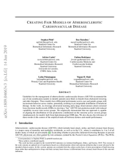 Creating Fair Models of Atherosclerotic Cardiovascular Disease Risk