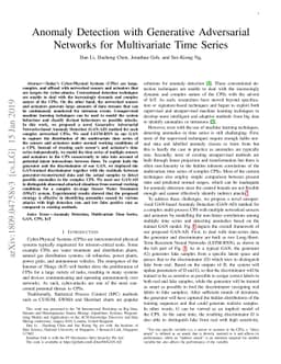 Anomaly Detection with Generative Adversarial Networks for Multivariate
  Time Series