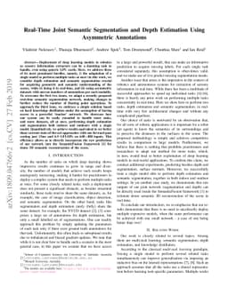 Real-Time Joint Semantic Segmentation and Depth Estimation Using
  Asymmetric Annotations
