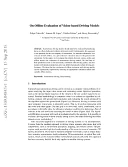 On Offline Evaluation of Vision-based Driving Models