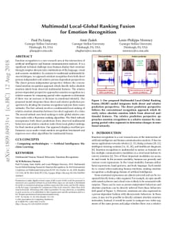 Multimodal Local-Global Ranking Fusion for Emotion Recognition