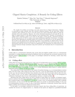 Clipped Matrix Completion: A Remedy for Ceiling Effects