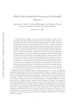 IPAD: Stable Interpretable Forecasting with Knockoffs Inference