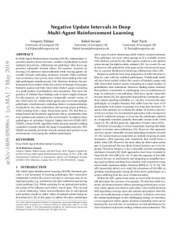 Negative Update Intervals in Deep Multi-Agent Reinforcement Learning