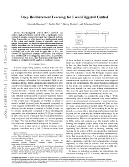 Deep Reinforcement Learning for Event-Triggered Control