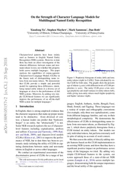 On the Strength of Character Language Models for Multilingual Named
  Entity Recognition