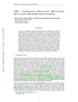 CM3: Cooperative Multi-goal Multi-stage Multi-agent Reinforcement
  Learning